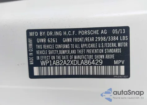 2013 Porsche Cayenne S from USA, damaged, VIN WP1AB2A2XDLA86429